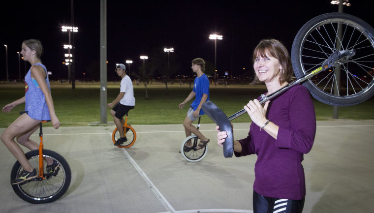 Unicycling at Pecos Park
